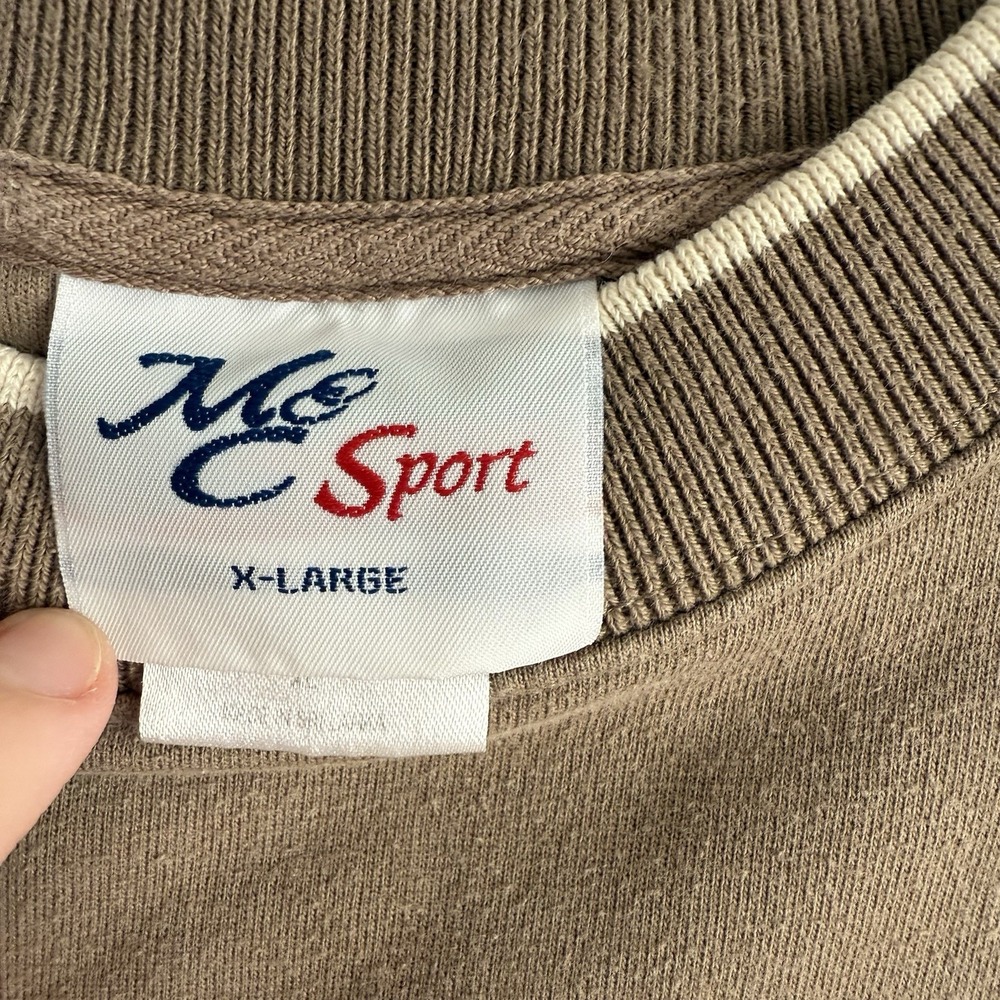 Vintage Grandpa Sweatshirt Mens Extra Large Beige Embroidered Pullover M&C Sport - Picture 5 of 8